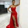 NEW ARRIVALS Honey Couture CECILA Red Diamante Bustier Formal Dress