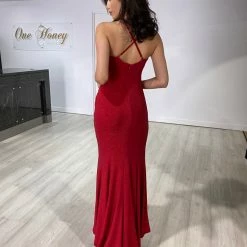 Honey Couture The BELINDA Red Ruching Mermaid Evening Gown Dress NEW ARRIVALS
