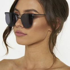 Honey Couture Sunglasses Honey Couture GEORGIE Black On Black Sunglasses ACCESSORIES