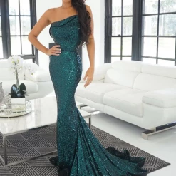 Tina Holly Couture Made To Order Tina Holly Couture TA361 Emerald Green Sequin Mermaid Formal Dress NEW ARRIVALS